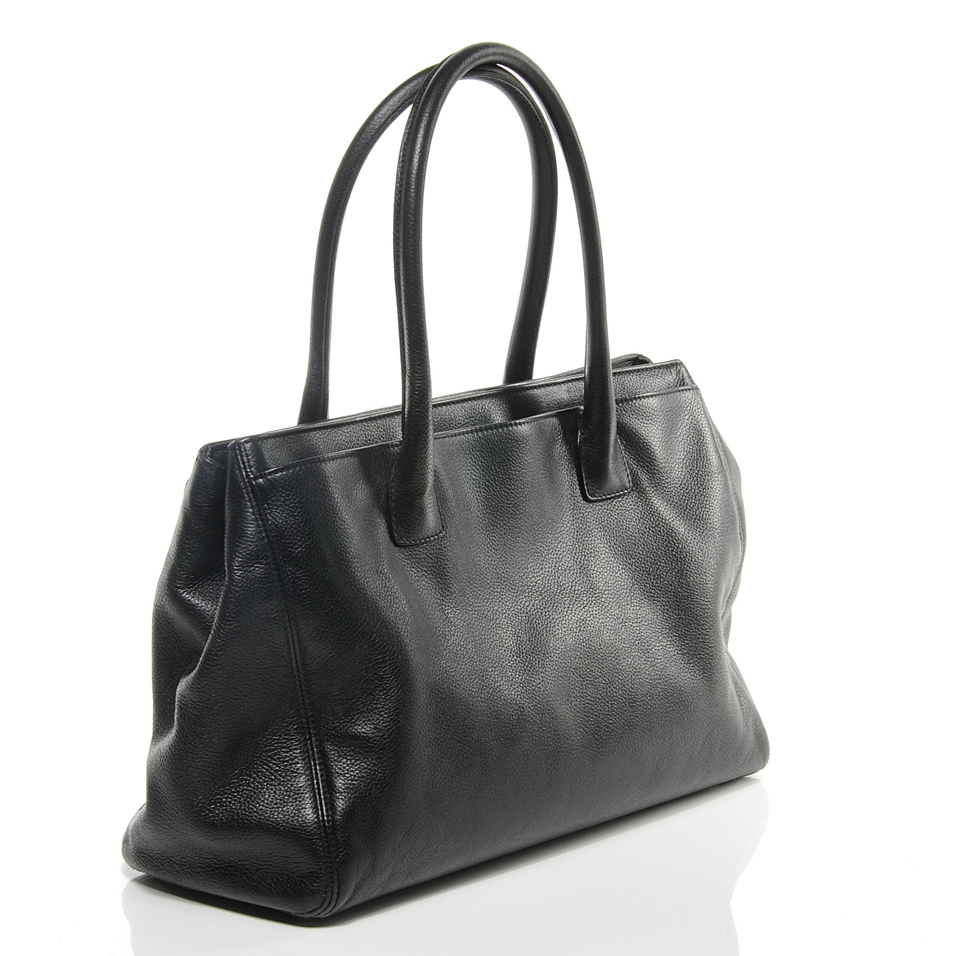 Chanel Calfskin Cerf Executive Shopper Tote Black 3 of 8