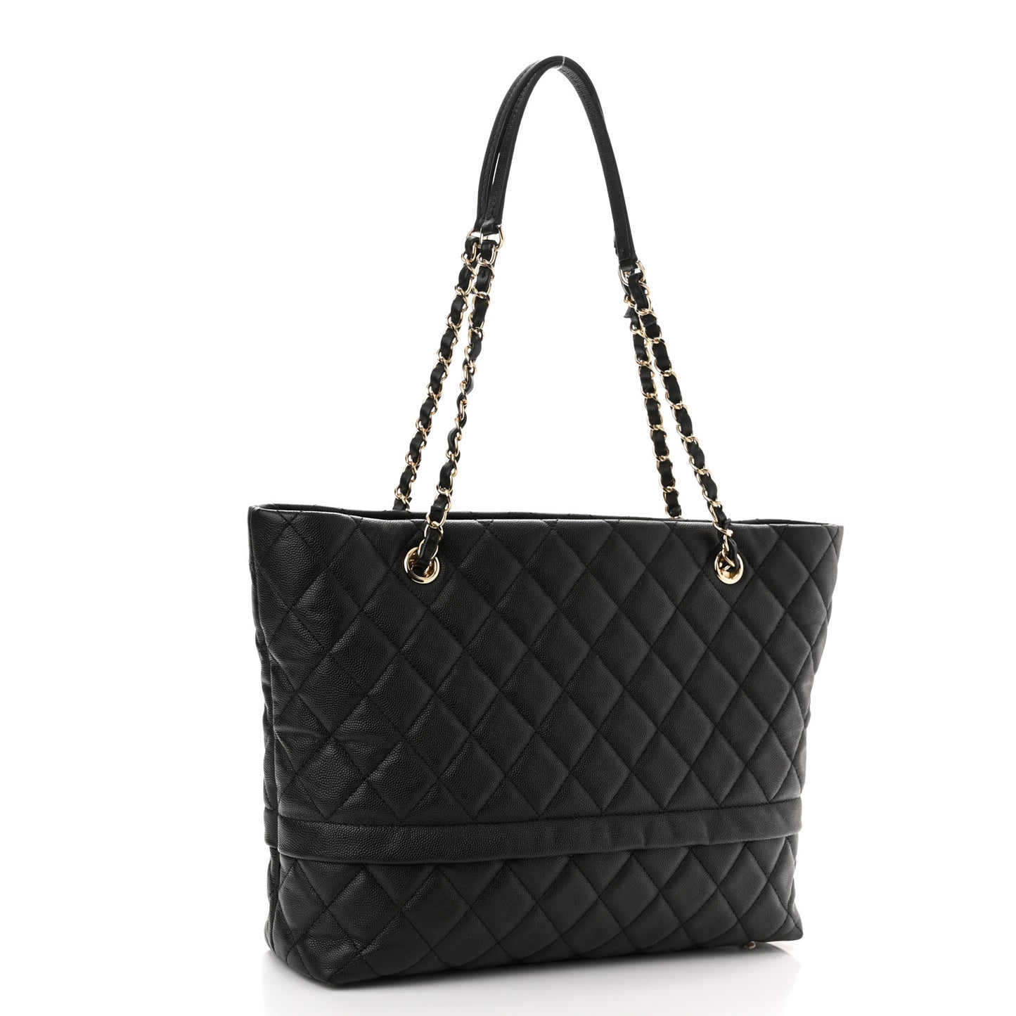 Caviar Quilted Rolled Up Tote Black