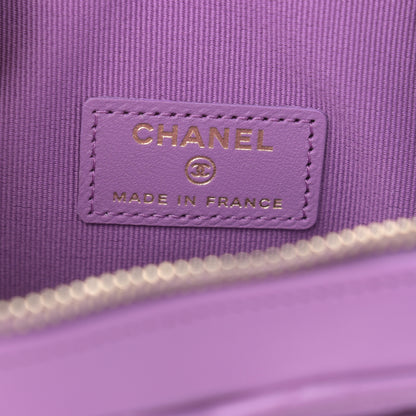 Chanel Lambskin Quilted CC In Love Heart Clutch With Chain Purple 6 of 11