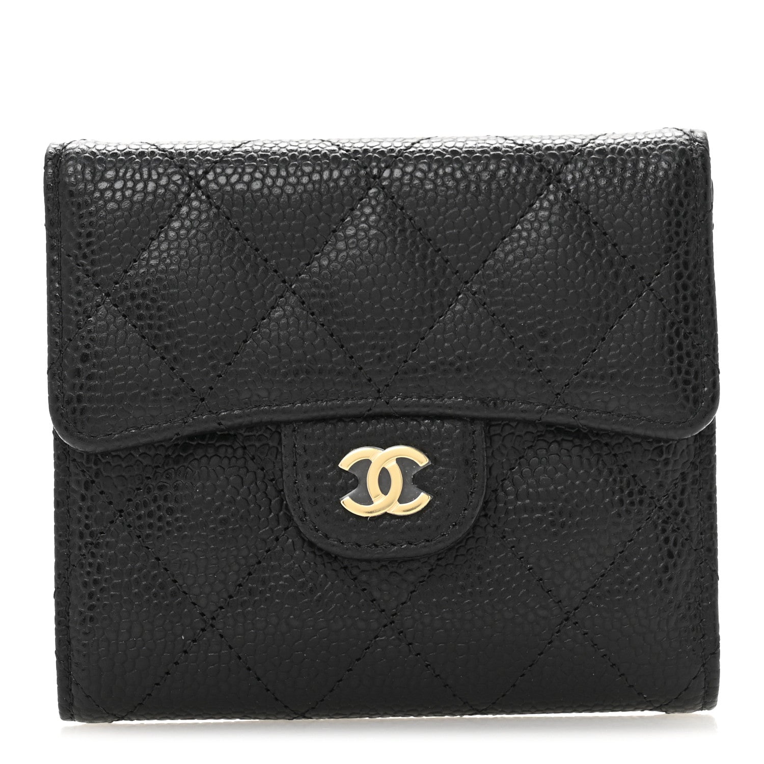 Chanel Caviar Quilted Compact Flap Wallet Black 1 of 9