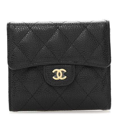 Chanel Caviar Quilted Compact Flap Wallet Black 1 of 9