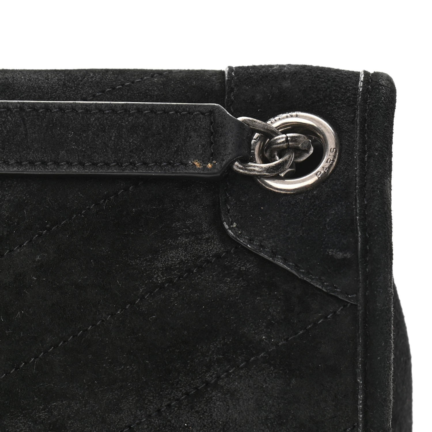 Saint Laurent Suede Monogram Medium Niki Chain Satchel Black 13 of 15
