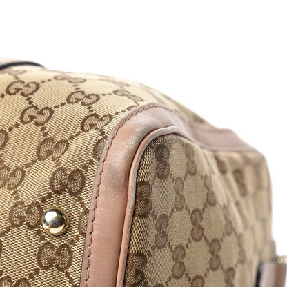 Gucci Monogram Vintage Web Medium Boston Pink 9 of 22