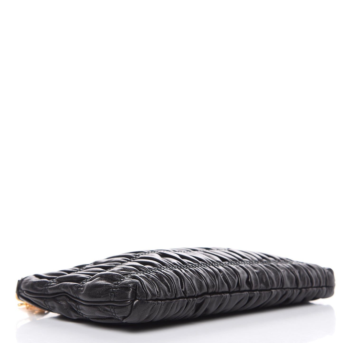 Nappa Gaufre Chain Shoulder Bag Black