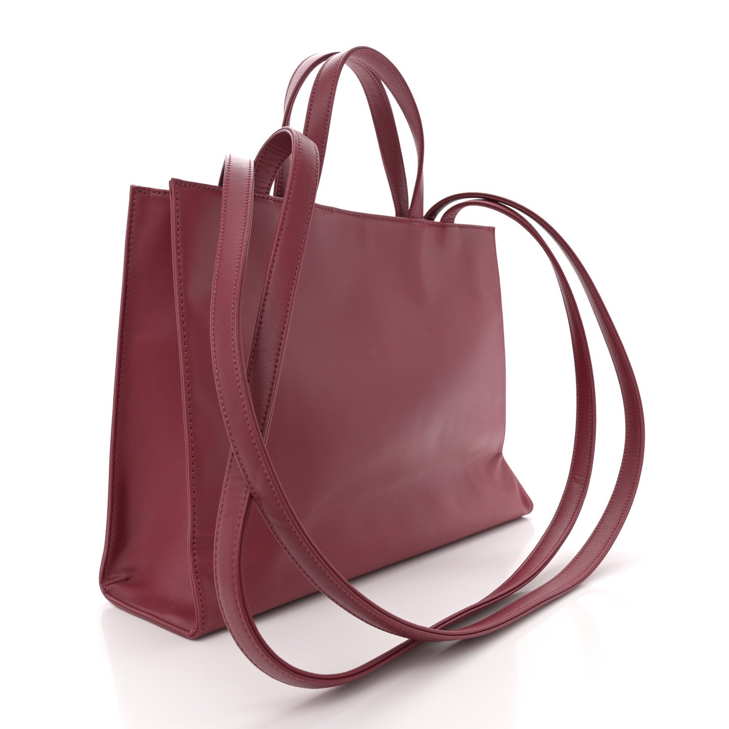 Vegan Leather Medium Shopping Bag Oxblood