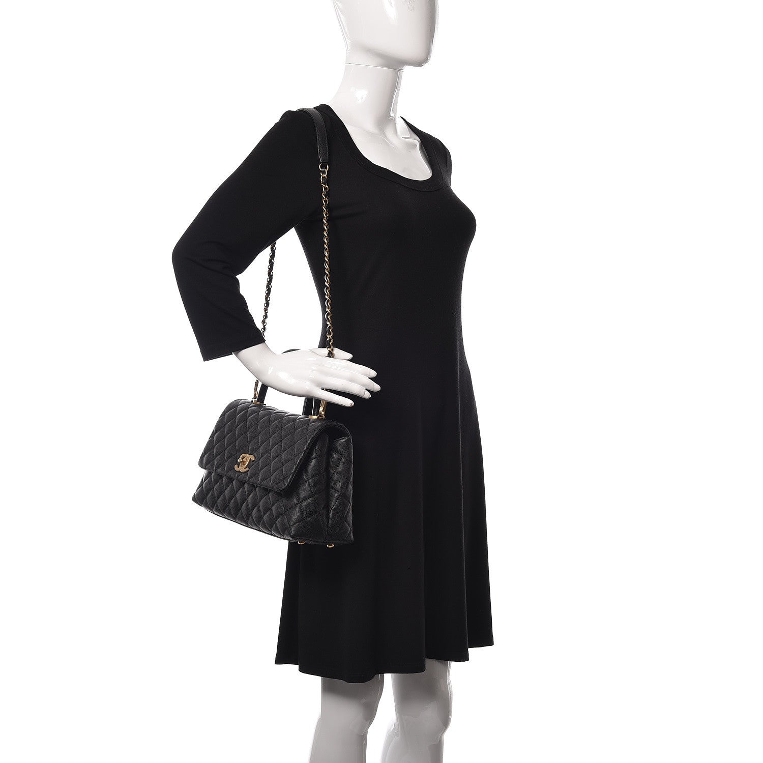 Chanel Caviar Quilted Small Coco Handle Flap Black 2 of 9