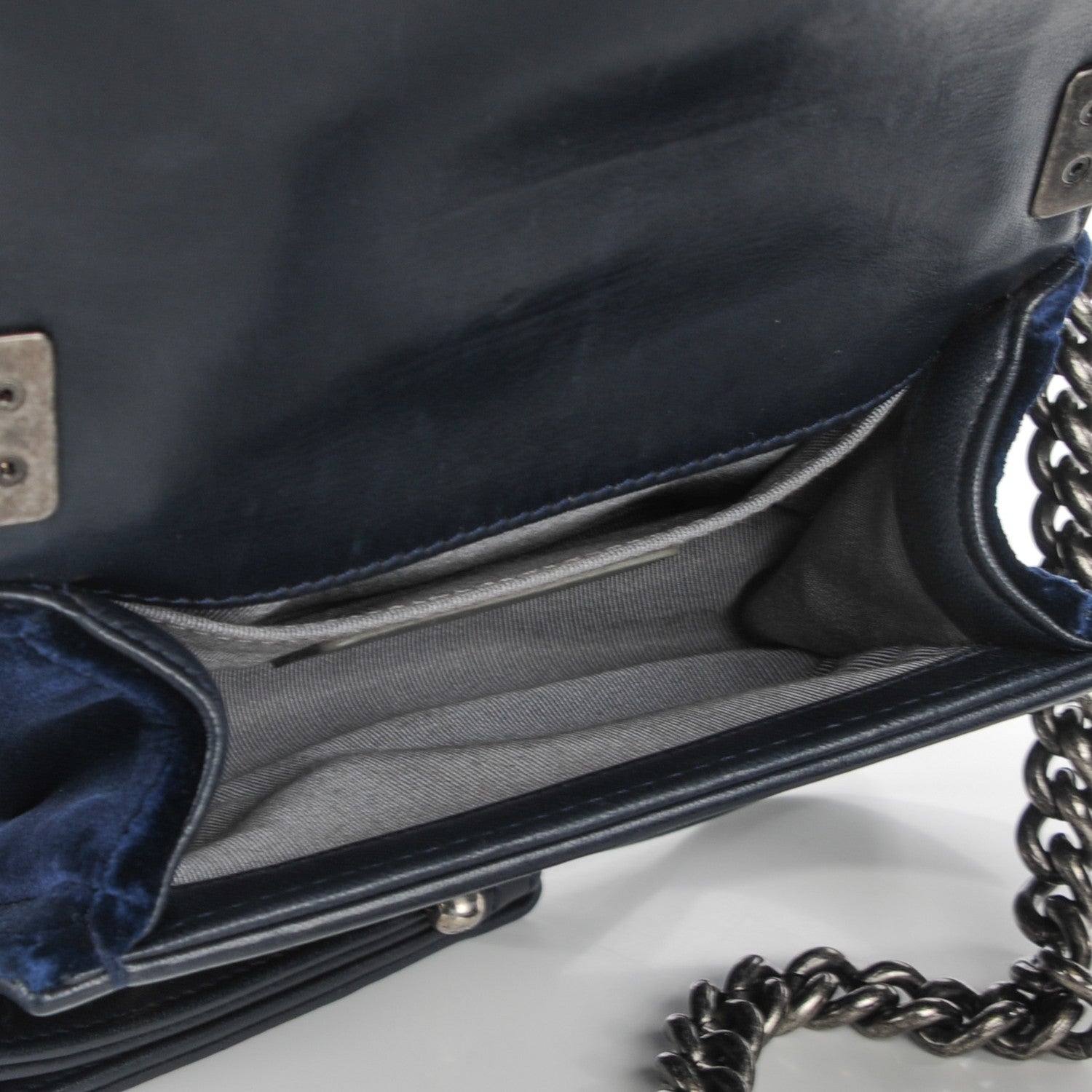 Chanel Velvet Quilted Mini Boy Flap Navy 5 of 8