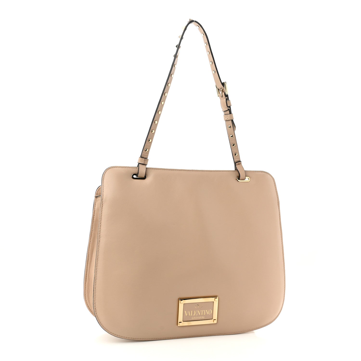 Valentino Garavani Vitello Rockstud Flip-Lock Lace Shoulder Bag Beige 3 of 9
