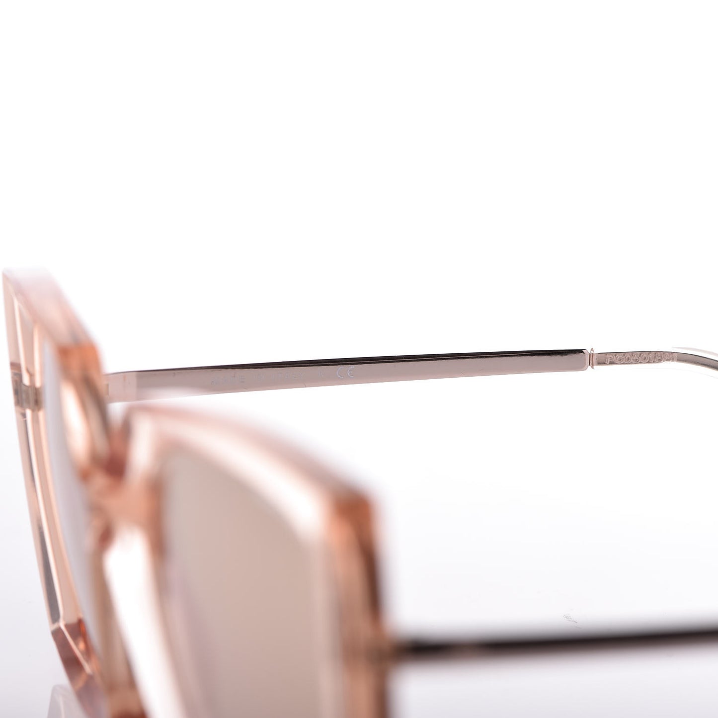 18K Pink Gold Mirror Square Sunglasses 6051 Pink