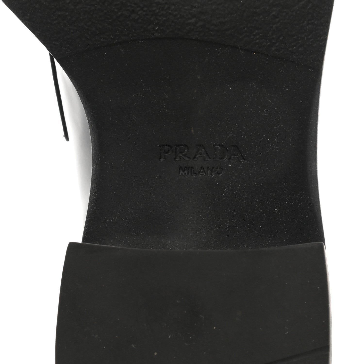 Prada Spazzolato Metal Triangle Logo 50mm Loafers 38 Black 6 of 12