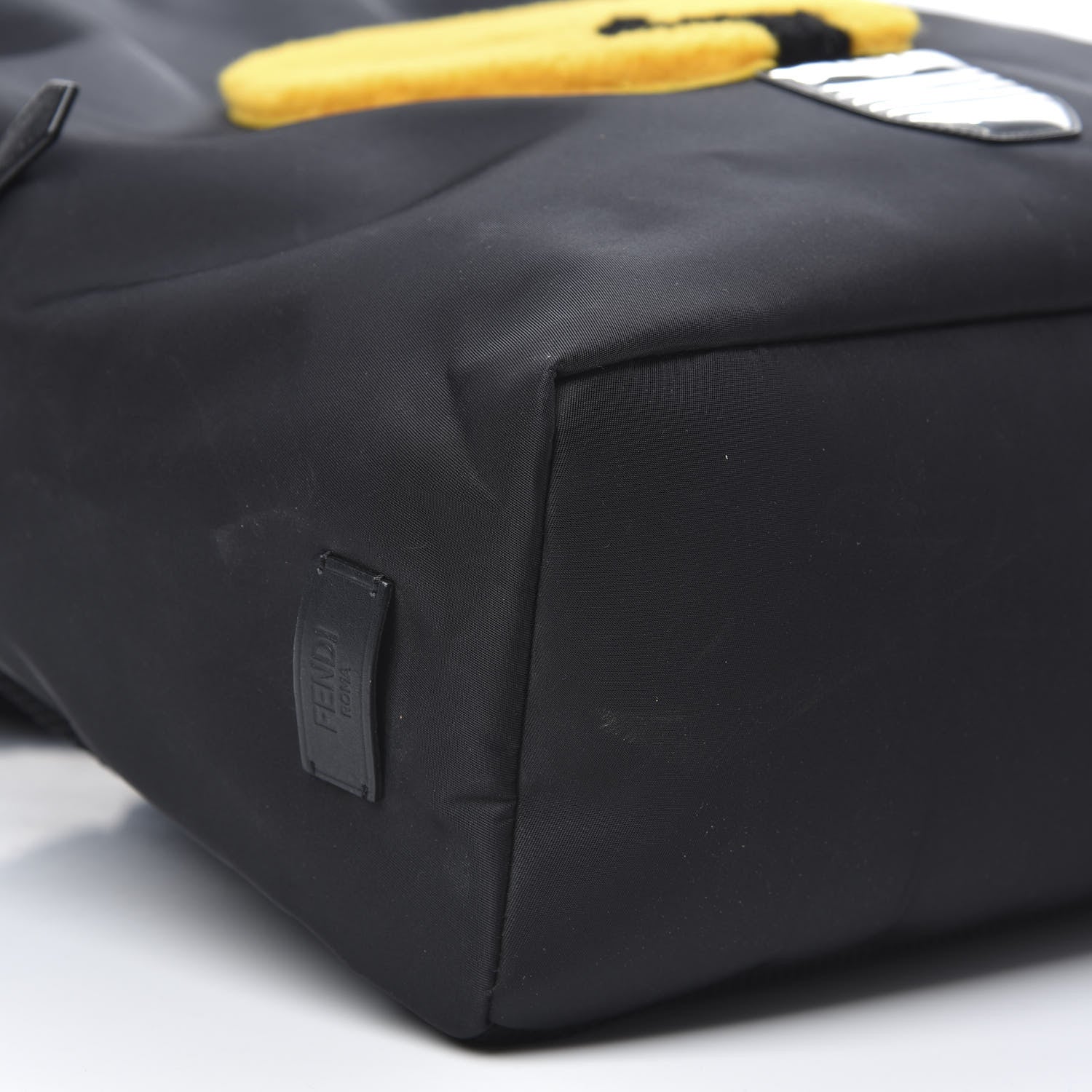Fendi Nylon Shearling Vitello Elite Lightbulb Backpack Black Narciso 8 of 11