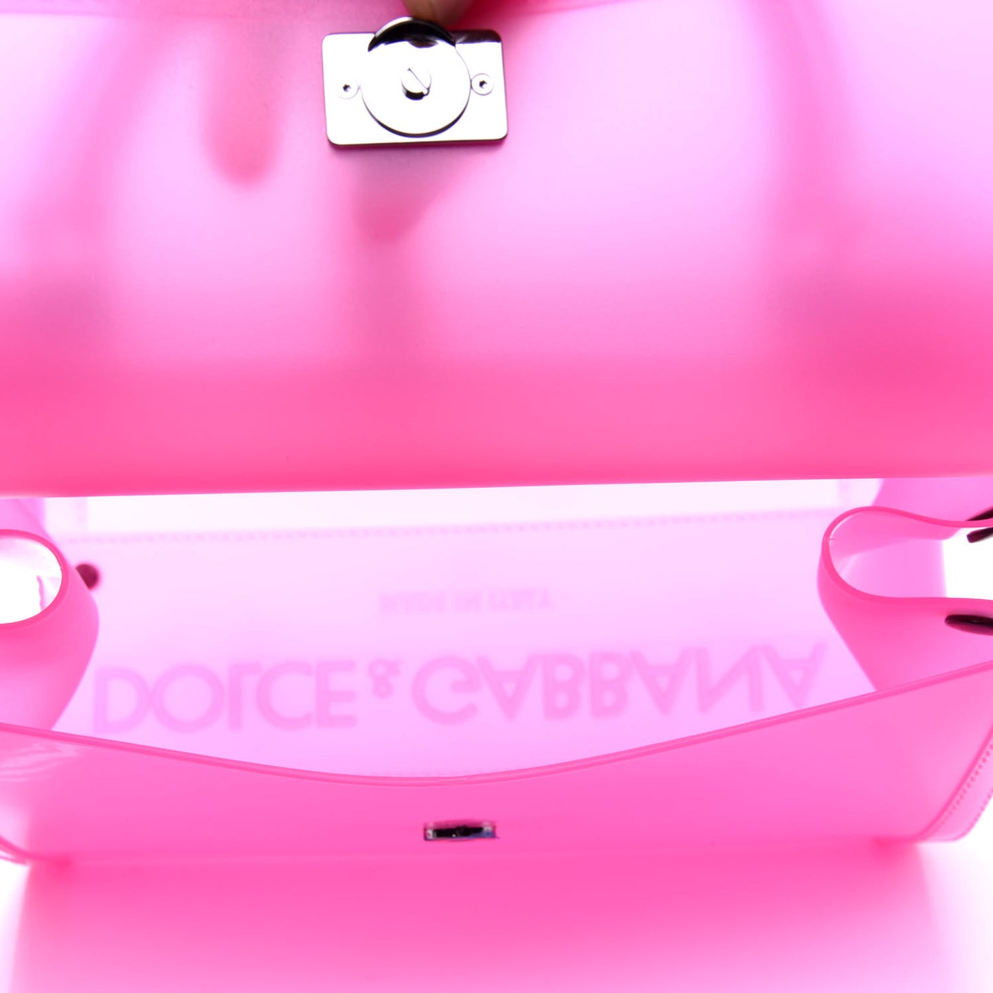 Rubber Semi Transparent Miss Sicily Satchel Pink