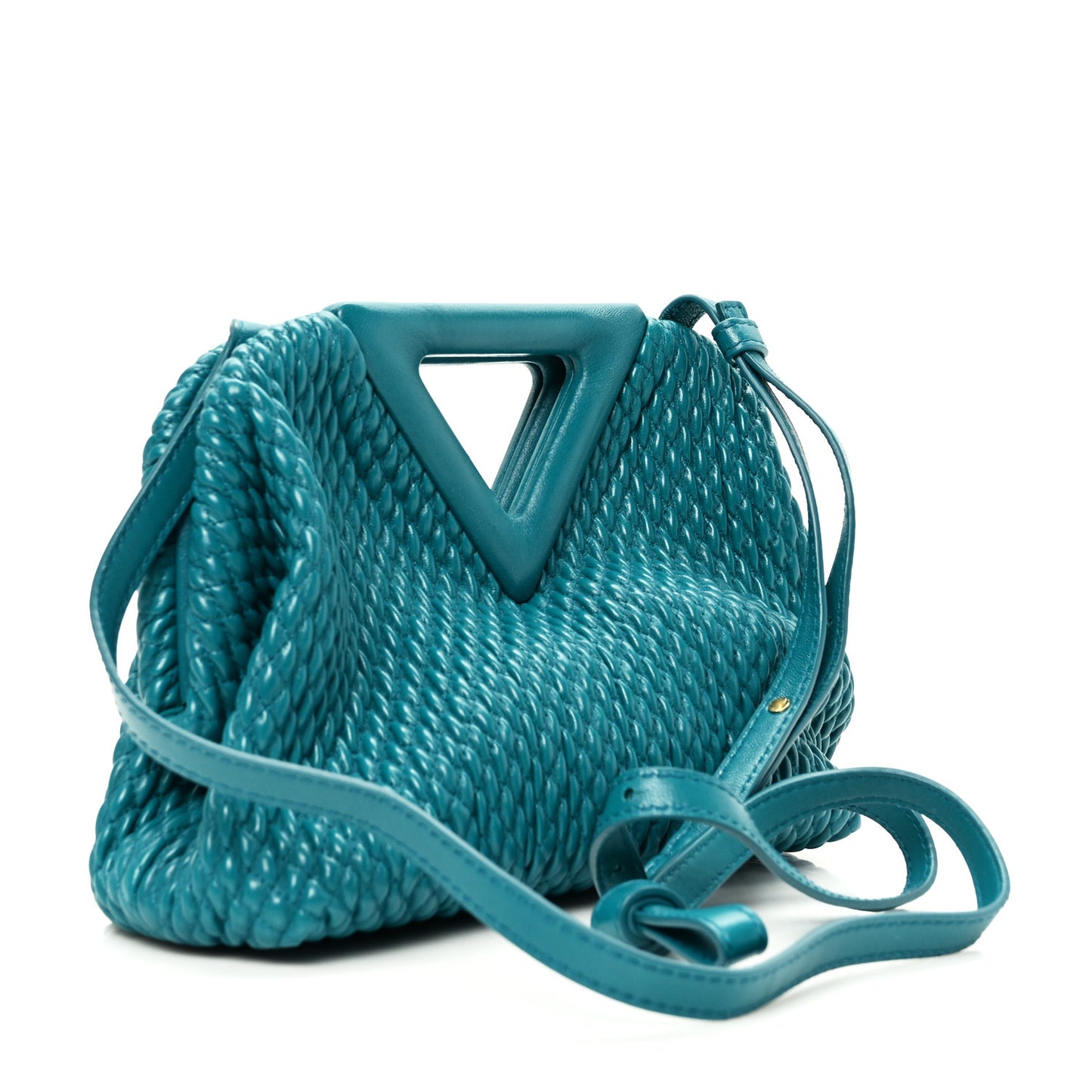 Lambskin Knit Small The Point Triangle Bag Mallard