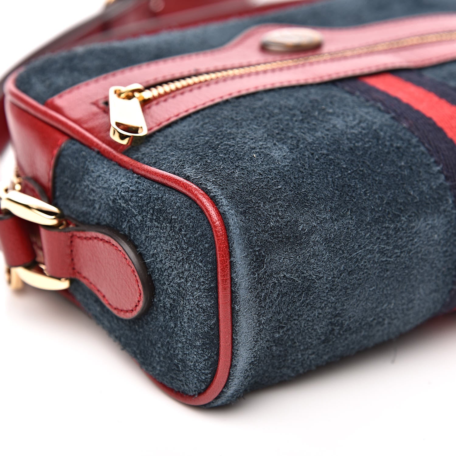 Gucci Suede Calfskin Web Mini Ophidia Shoulder Bag New Blue Romantic Cherry 8 of 11
