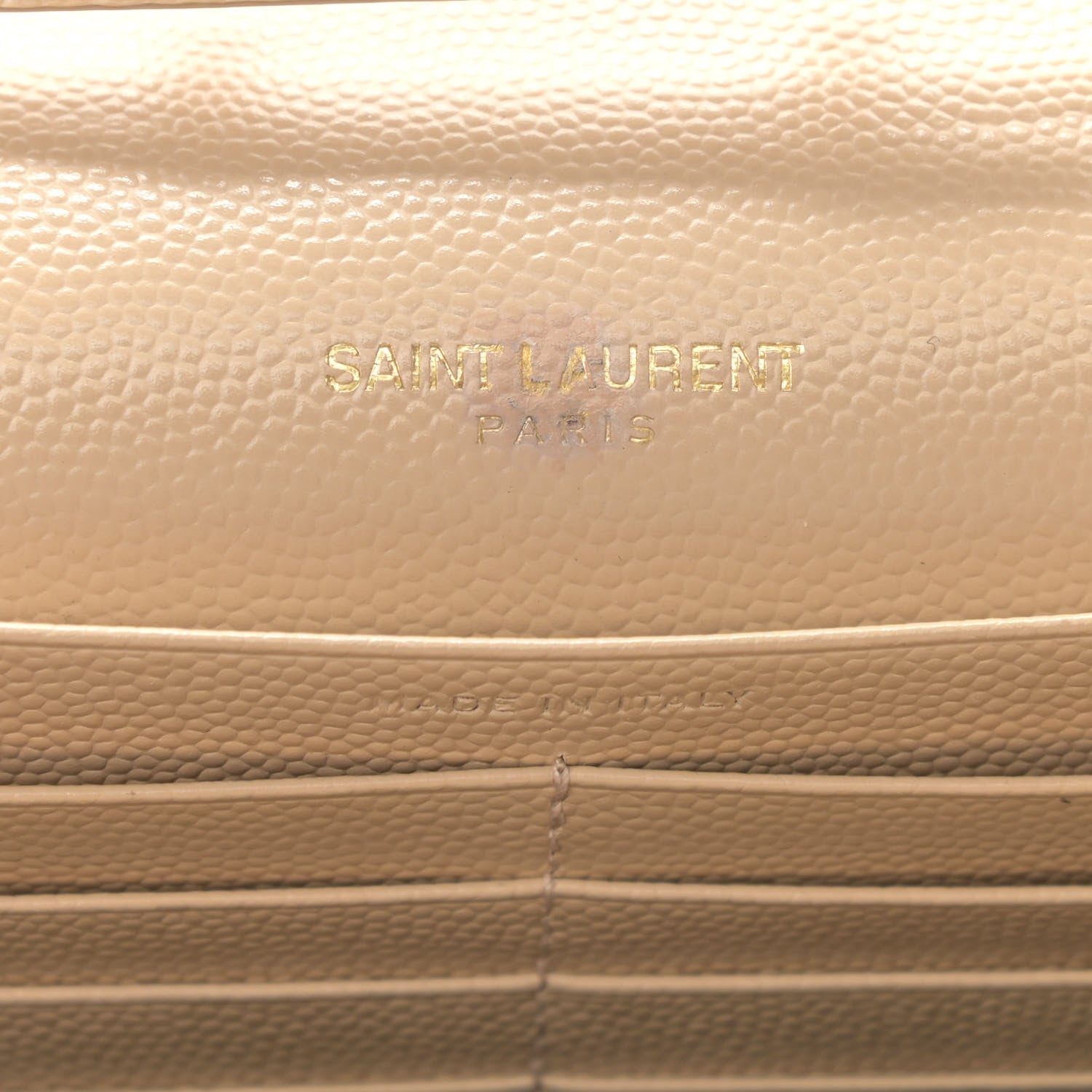 Saint Laurent Grain De Poudre Matelasse Chevron Monogram Chain Wallet Nude Powder 6 of 10