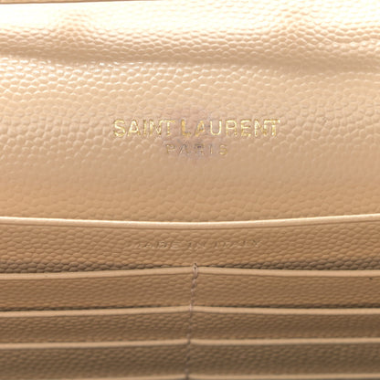 Saint Laurent Grain De Poudre Matelasse Chevron Monogram Chain Wallet Nude Powder 6 of 10