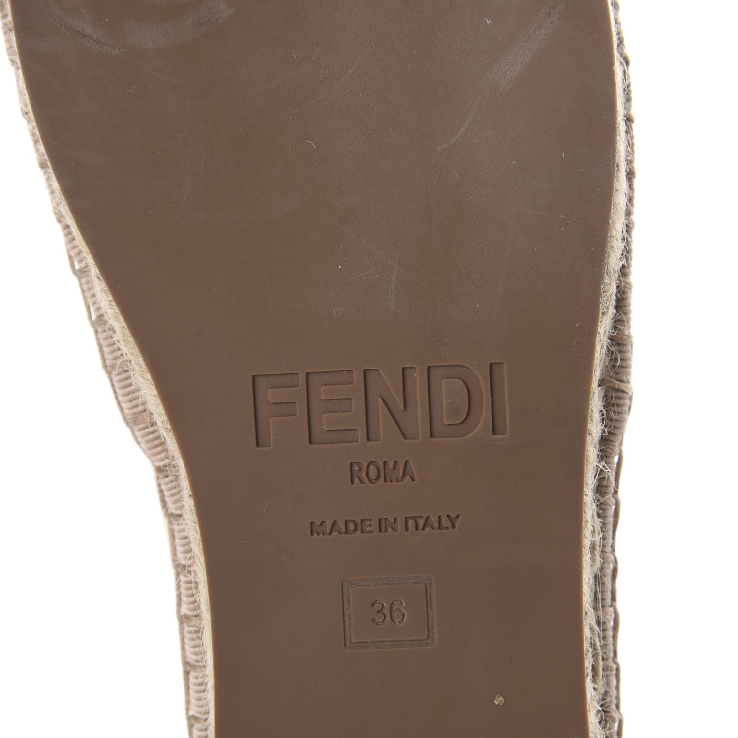 Fendi Canvas Mesh FF Colibri Espadrilles 36 Beige Tobacco Moro Lilac 6 of 7
