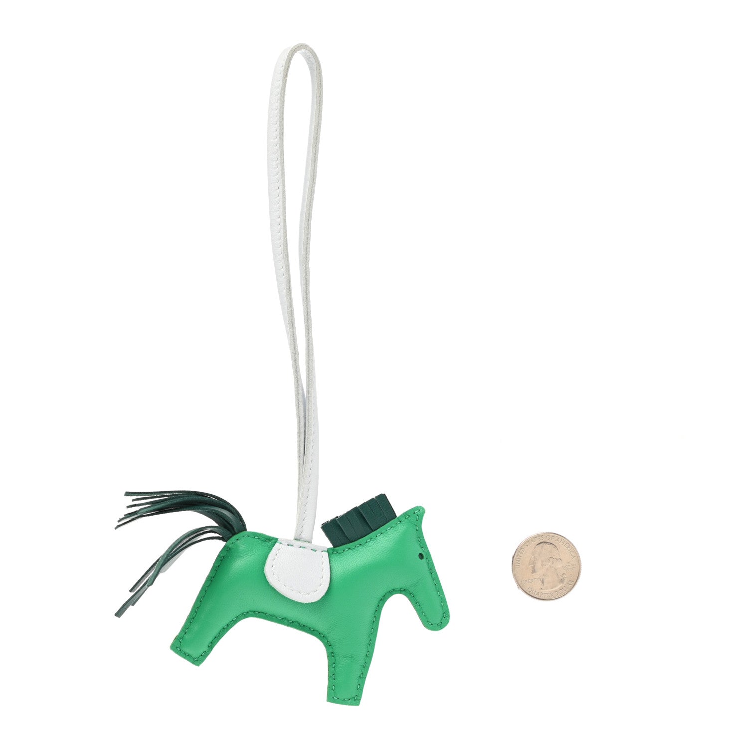 Hermes Milo Lambskin Grigri Rodeo Horse Bag Charm PM Menthe Malachite Brume 2 of 4