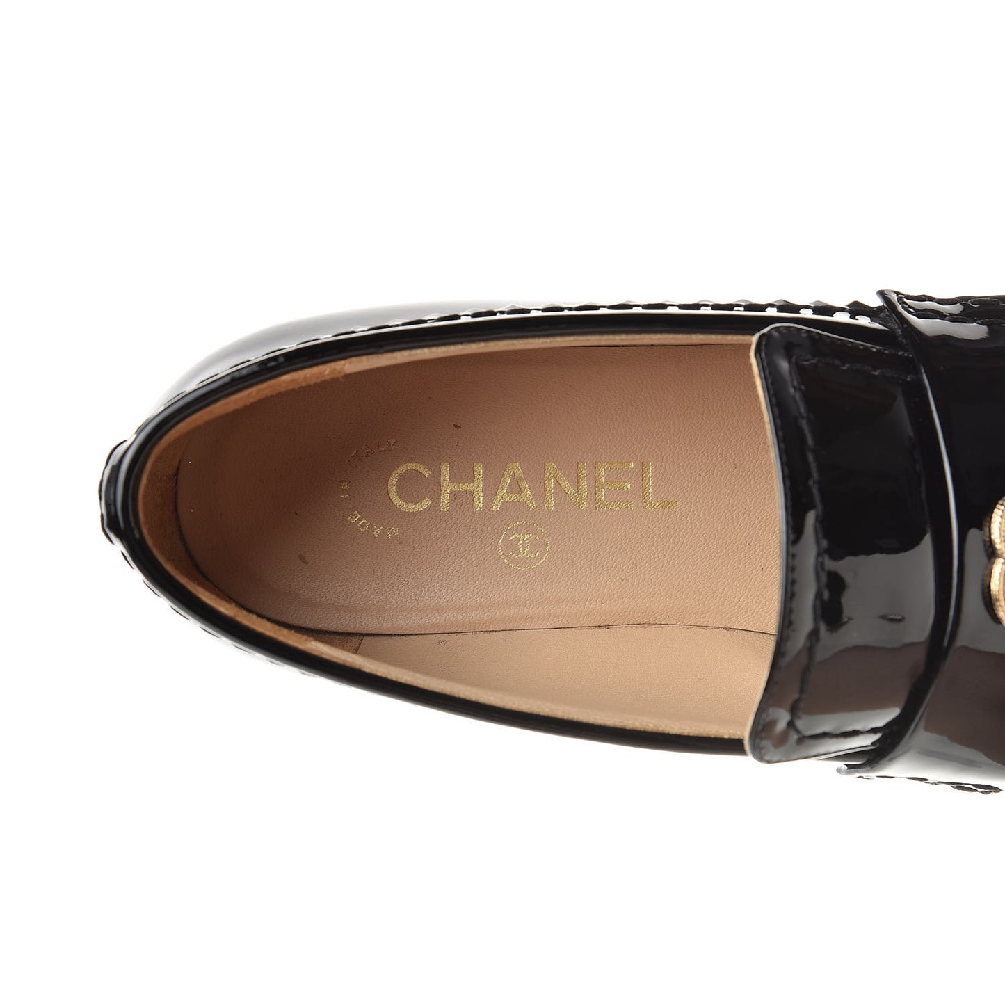 Patent CC Mocassin Loafers 39.5 Black