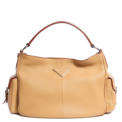 Prada Vitello Daino Buckle Shoulder Bag Sabbia 1 of 10