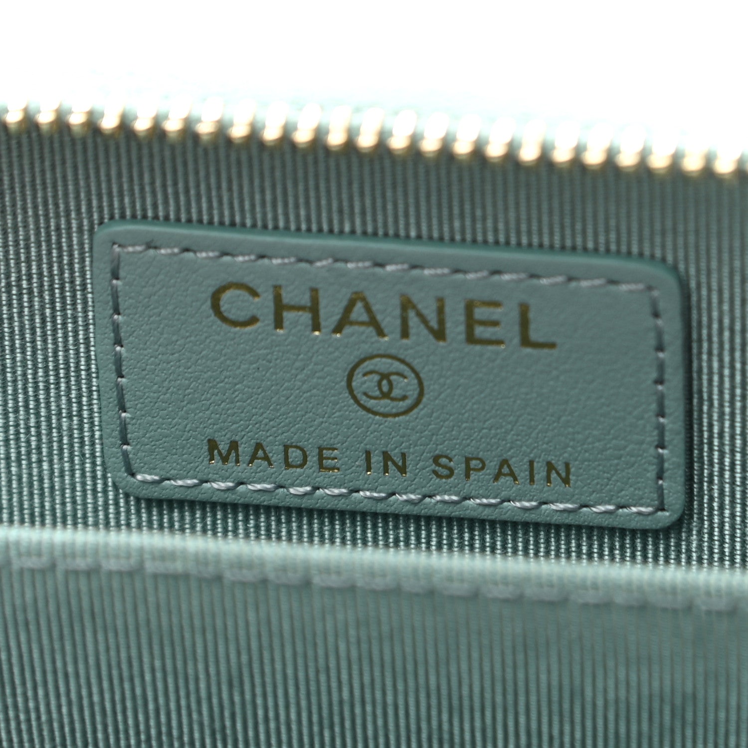 Chanel Caviar Quilted Zip Coin Purse Light Blue 6 of 8
