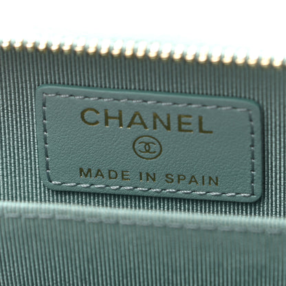 Chanel Caviar Quilted Zip Coin Purse Light Blue 6 of 8