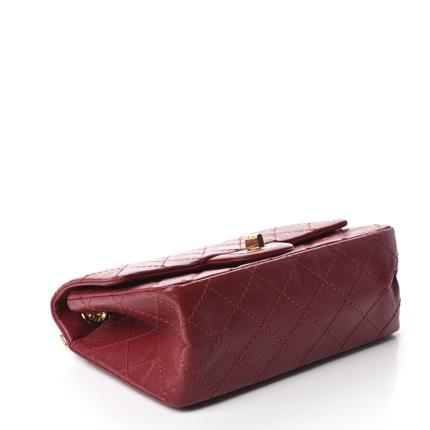 Aged Calfskin Quilted 2.55 Reissue Mini Flap Red