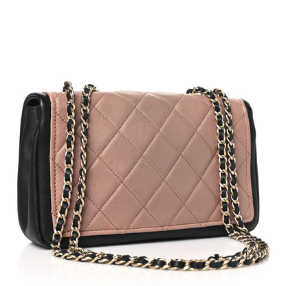 Chanel Lambskin Quilted Small Graphic Flap Beige Black 3 of 11