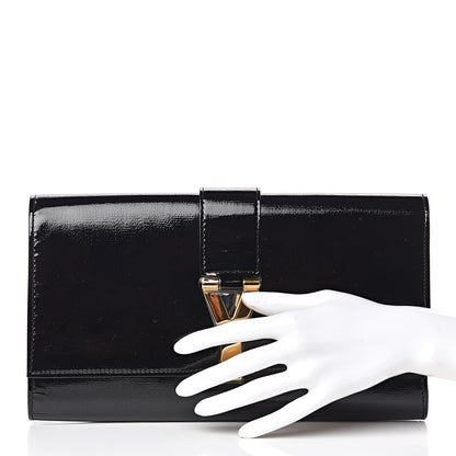 Saint Laurent Textured Patent Classic Y Ligne Clutch Black 2 of 10