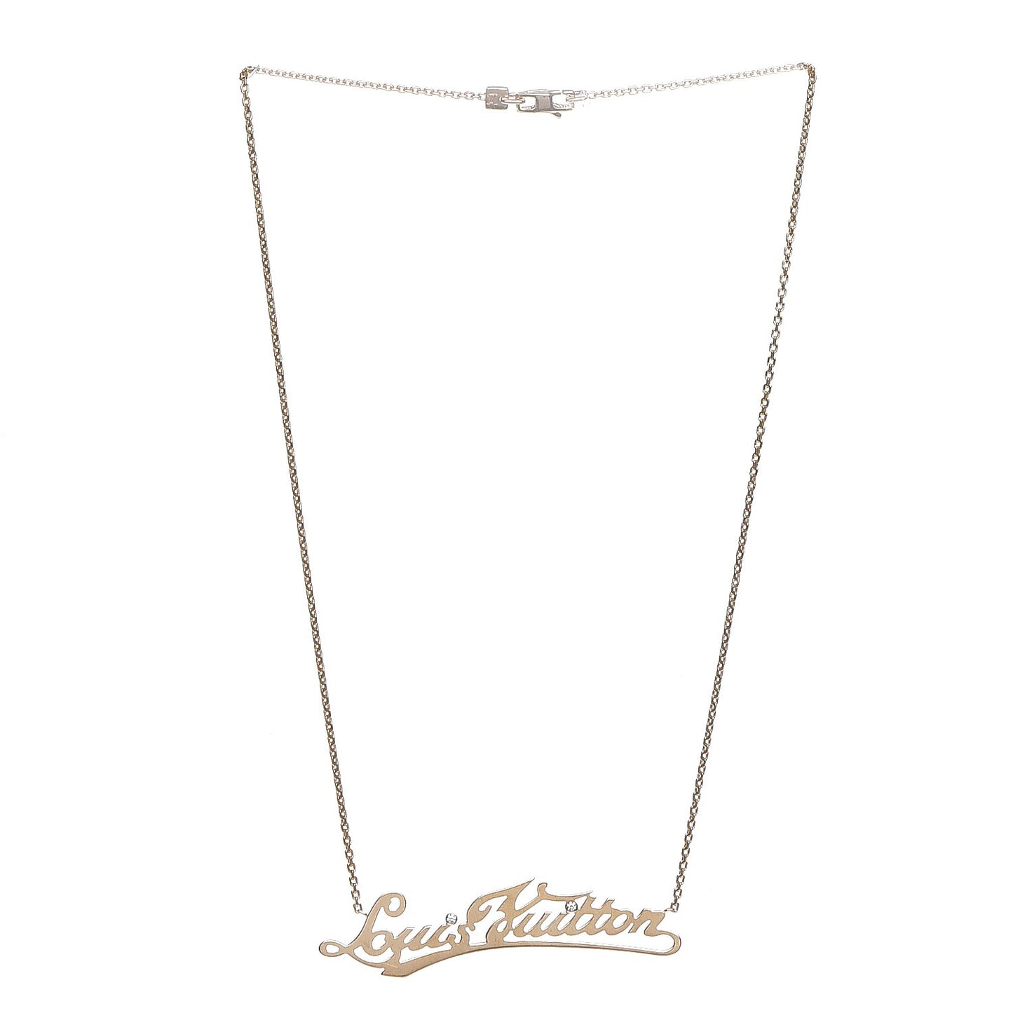 18K Yellow Gold Diamond ID Nameplate Necklace