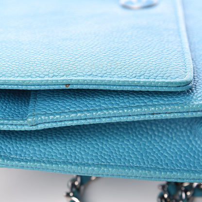 Chanel Caviar Wallet On Chain WOC Turquoise 16 of 16