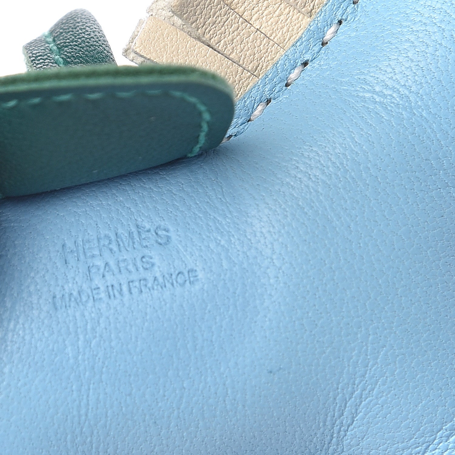 Hermes Milo Lambskin Grigri Rodeo Horse Bag Charm PM Celeste Malachite Craie 3 of 7