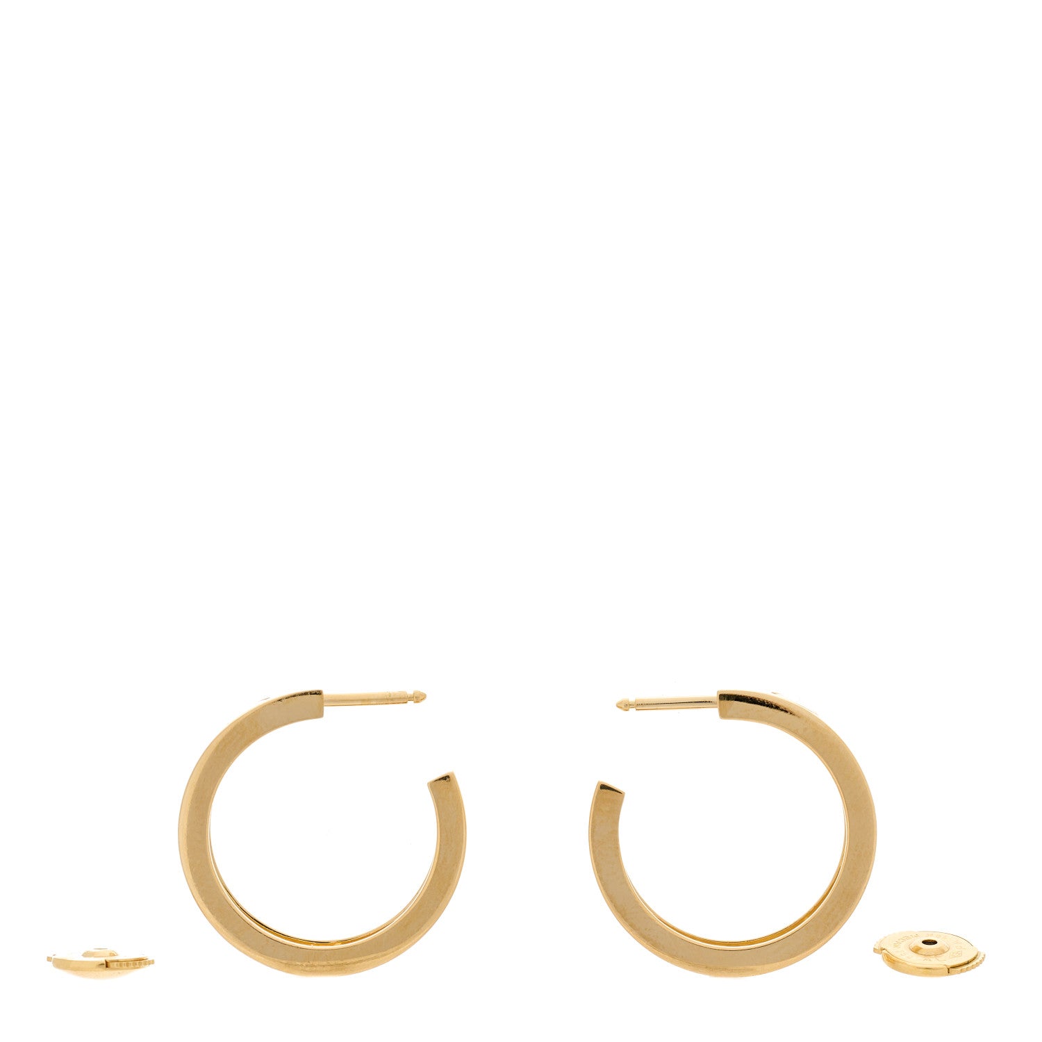 Cartier 18K Yellow Gold 2 Diamond 5.5mm LOVE Hoop Earrings 3 of 7