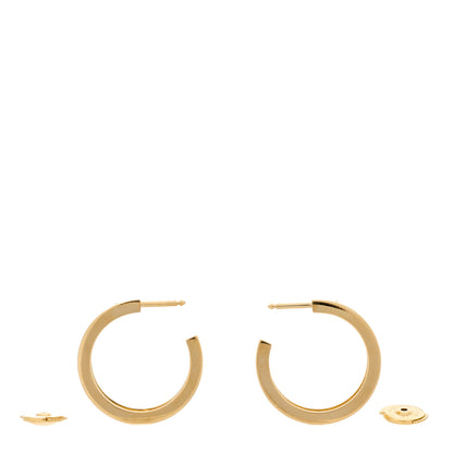 Cartier 18K Yellow Gold 2 Diamond 5.5mm LOVE Hoop Earrings 3 of 7