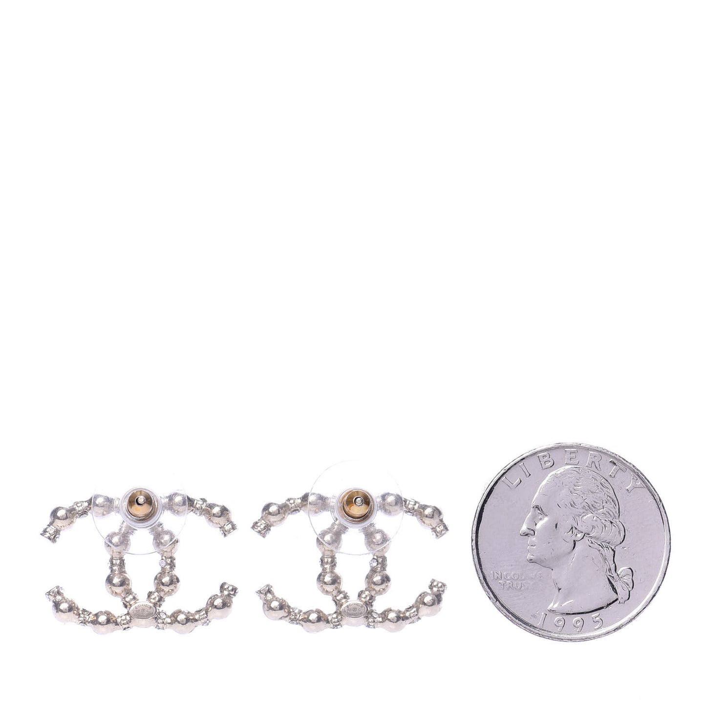 Pearl Crystal Nefertiti CC Earrings Gold