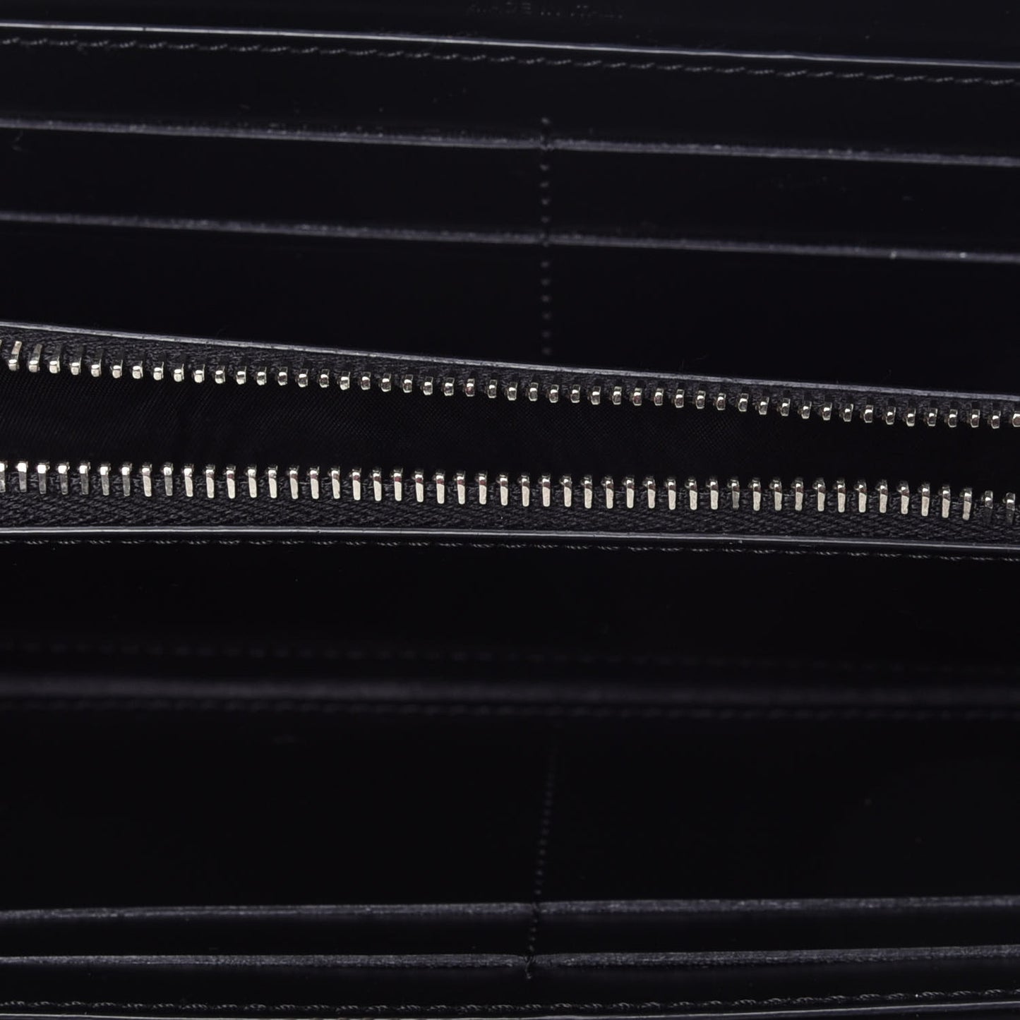 Calfskin Logo Zip Around Wallet Black