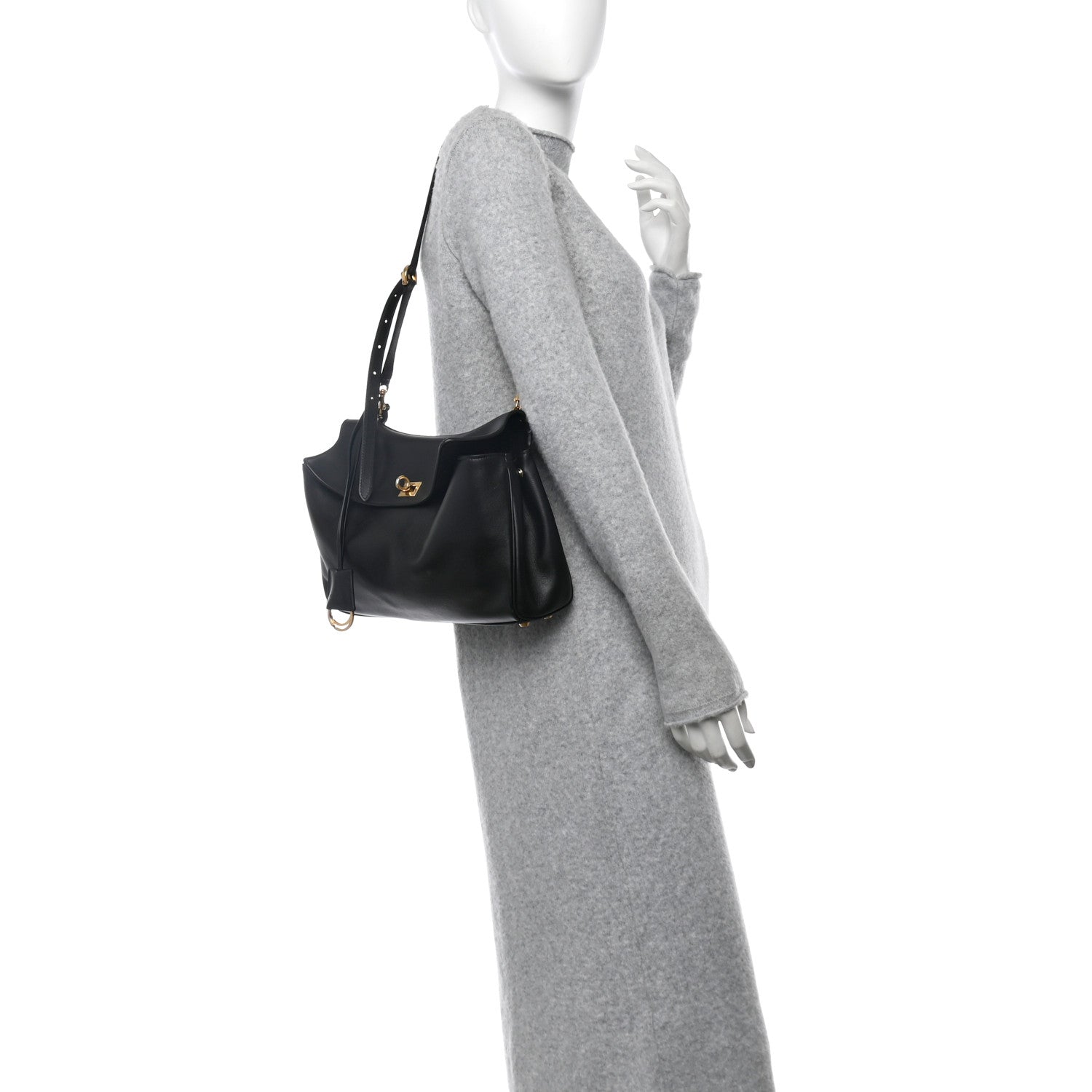 Balenciaga Natural Smooth Calfskin Rodeo Shoulder Bag Black 2 of 12