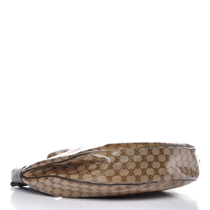 Gucci Crystal Monogram Large Signature Hobo Brown 4 of 12