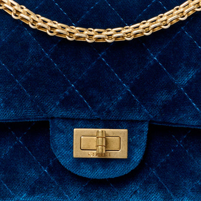 Chanel Velvet Quilted 2.55 Reissue 225 Flap Blue 8 of 11