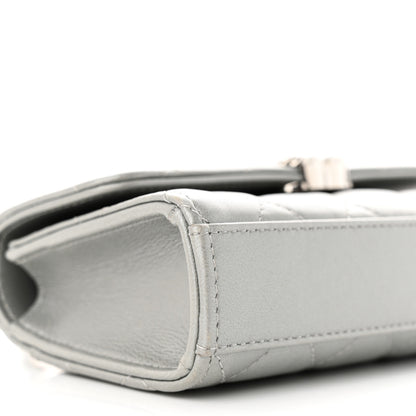 Chanel Lambskin Quilted Chain Top Handle Phone Holder With Chain Silver 9 of 14