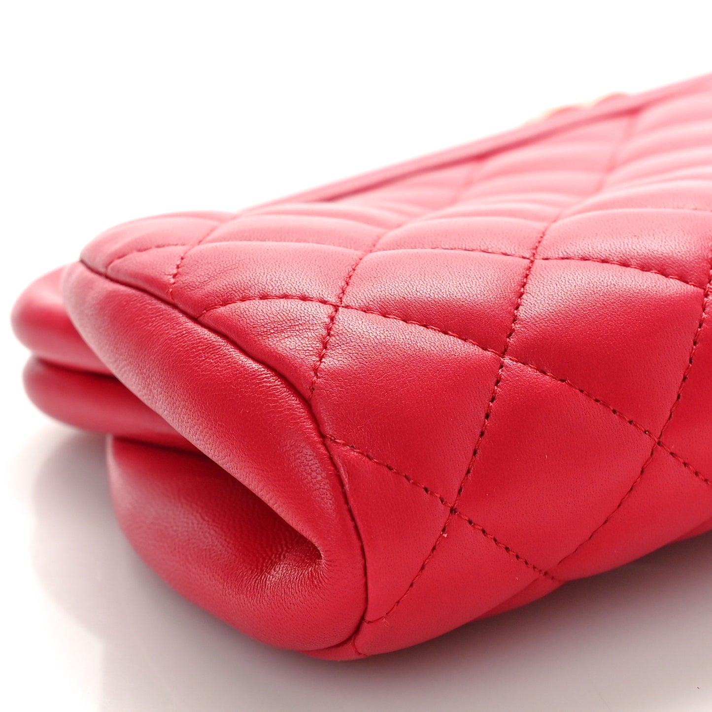 Lambskin Quilted Timeless Clutch Fuchsia