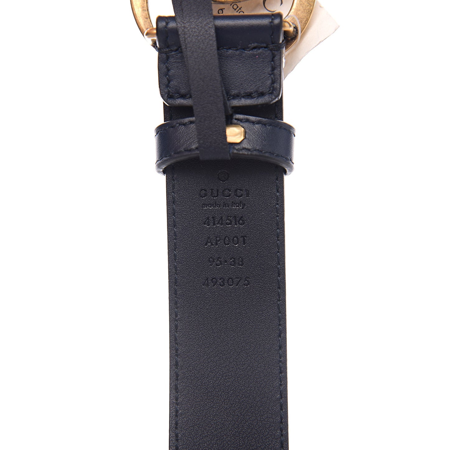 Moon Calfskin Double G 30mm Belt 95 38 Blue
