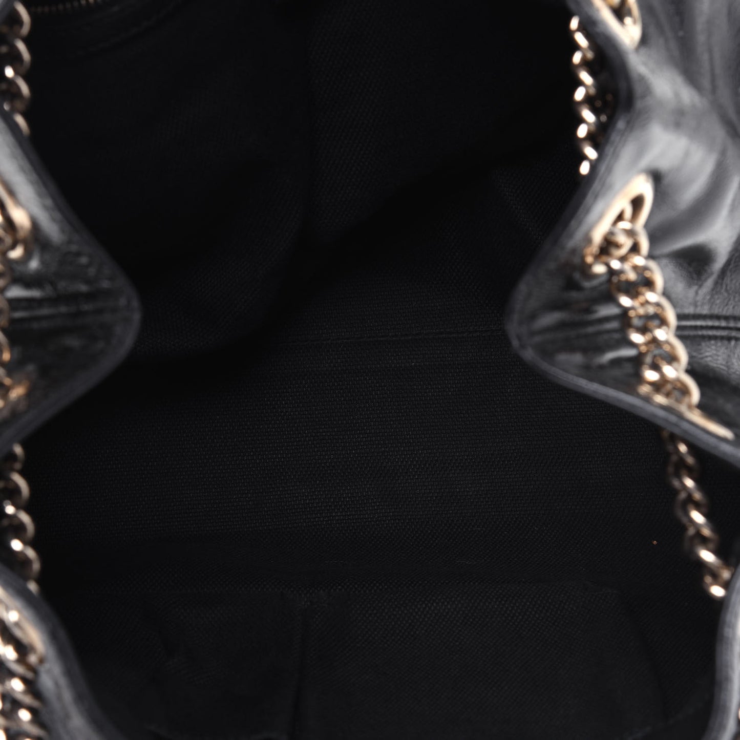 Patent Medium Soho Chain Shoulder Bag Black
