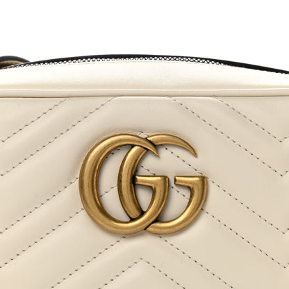 Gucci Calfskin Matelasse Small GG Marmont Chain Shoulder Bag White 8 of 10