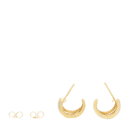 David Yurman 18K Yellow Gold Diamond Lantana Cable Earrings 3 of 4