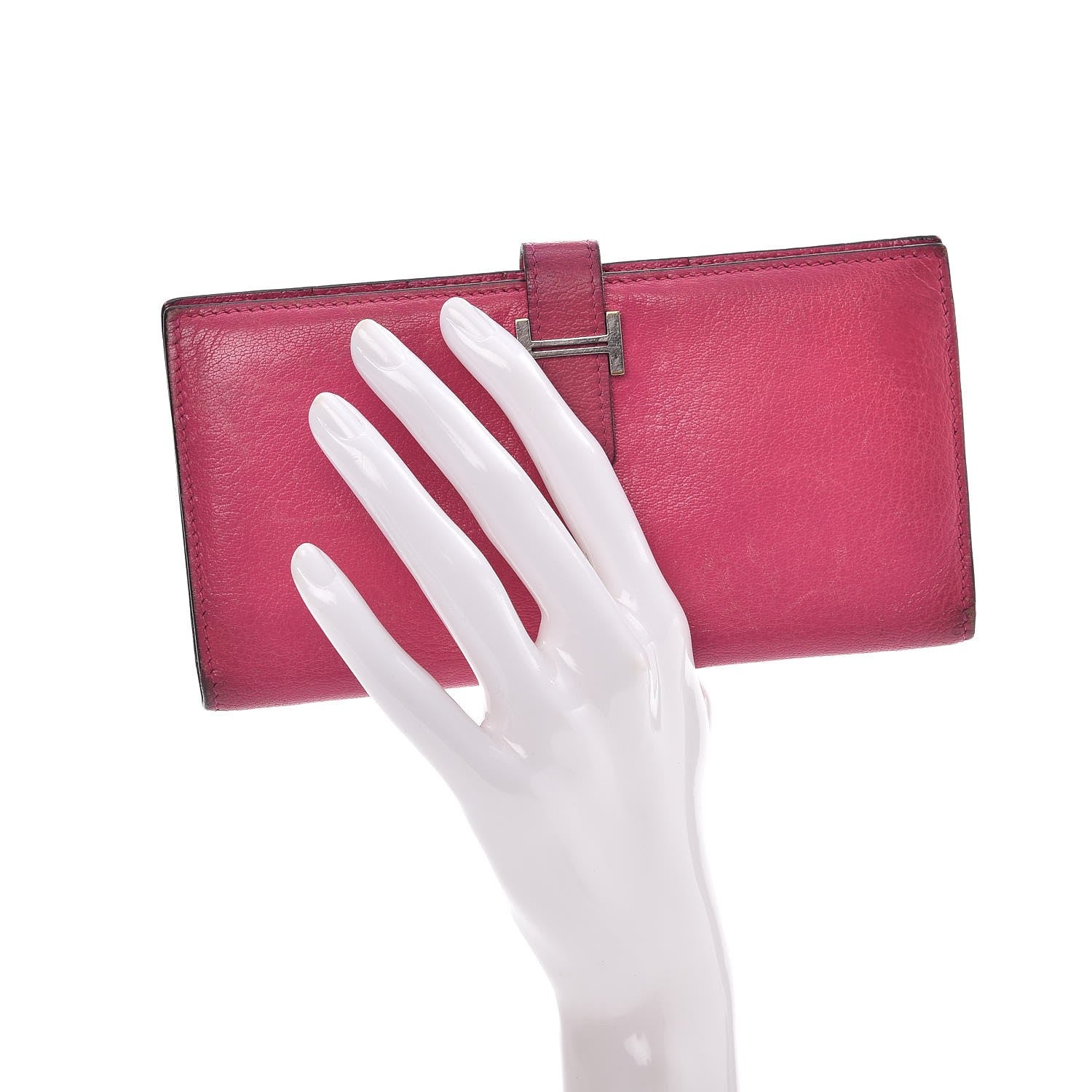 Hermes Chevre Mysore Bearn Wallet Rose Shocking 2 of 11