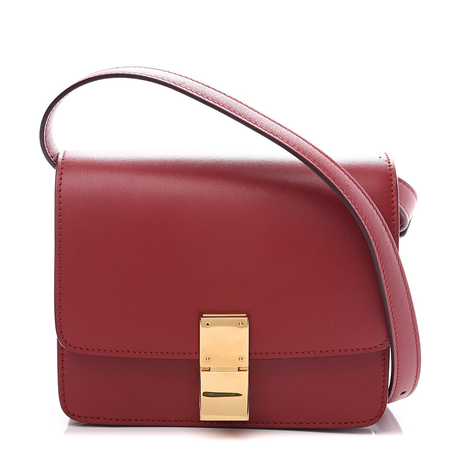Smooth Calfskin Small Classic Box Flap Bag Red