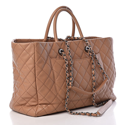 Chanel Caviar Quilted Large Coco Handle Shopping Tote Beige 3 of 16