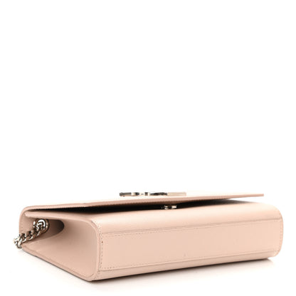 Saint Laurent Grain De Poudre Small Monogram Kate Satchel Marble Pink 3 of 9