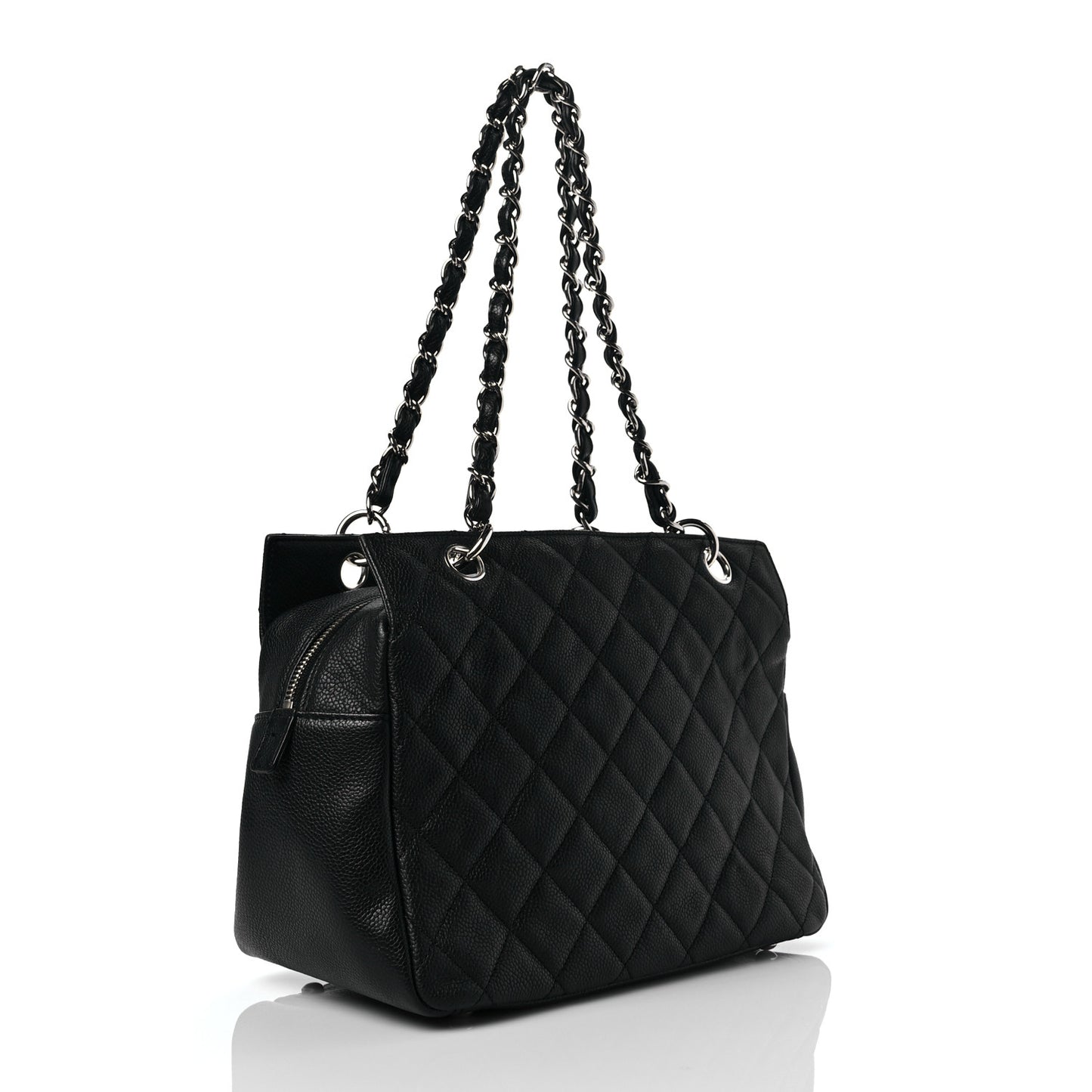 Caviar Quilted Petit Timeless Tote PTT Black